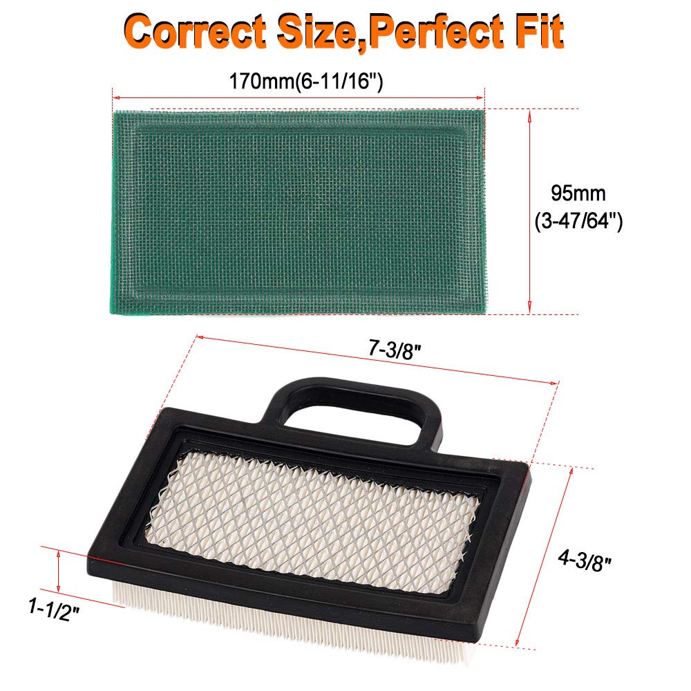 HIFROM MIU11286 GY20575 Air Filter Pre-Filter Fuel Oil Filter Spark Plug Shut Off Value Tune Up Kit Compatible with John Deere D140 L120 Z425 X130R L118 LA135 LA120 Z425 Lawn Mower Tractor Engine