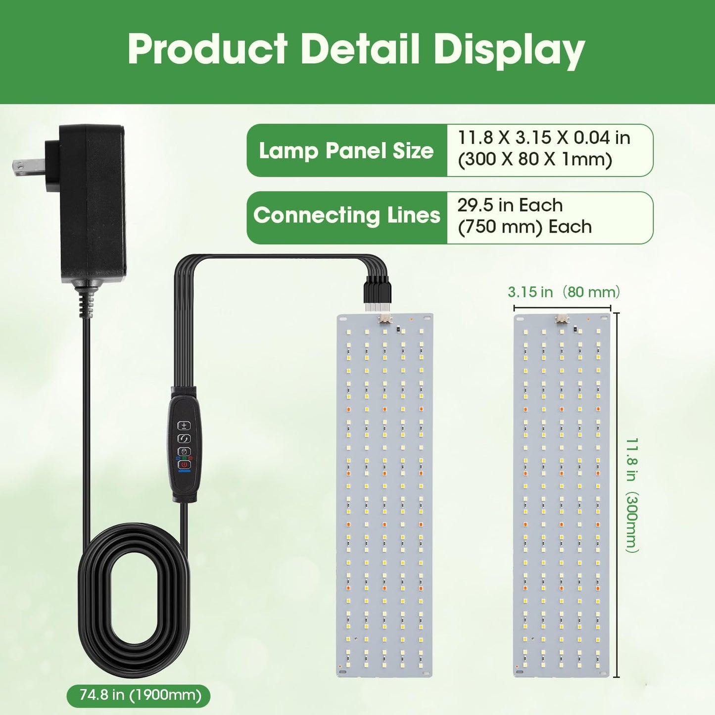 PlantaPulse Grow Lights for Indoor Plants, Ultra-Thin Panel, 540LEDs Full Spectrum, Auto On/Off Timer, 10 Dimmable Levels Plant Lights for Indoor Growing, 4 Pack