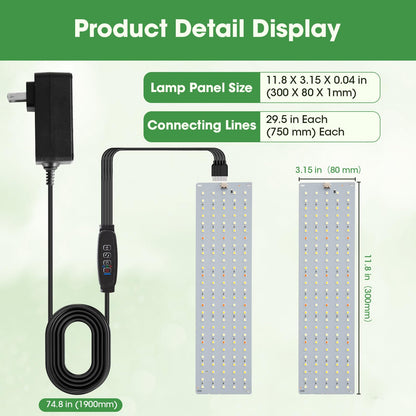 PlantaPulse Grow Lights for Indoor Plants, Ultra-Thin Panel, 540LEDs Full Spectrum, Auto On/Off Timer, 10 Dimmable Levels Plant Lights for Indoor Growing, 4 Pack