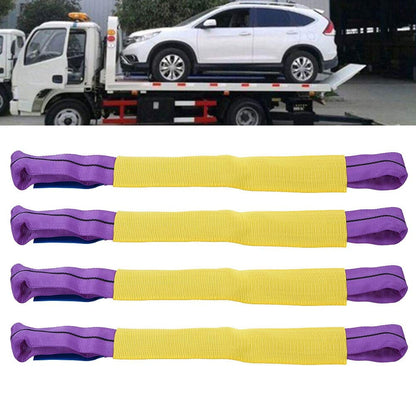 Tie Down Straps,4pcs Recovery Alloy Wheel Securing Link Straps Trailer Yellow/Purple
