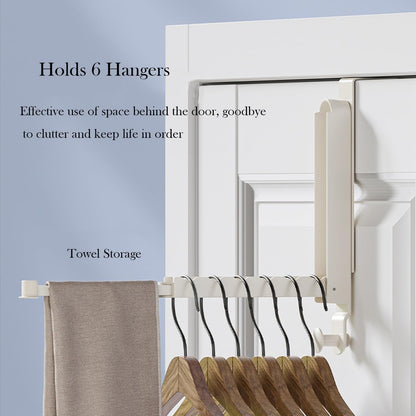 KLEVERISE 2 Pack Foldable Retractable Over The Door Drying Rack, Space Saving Behind Over Door Hooks for Hanging Clothes, Hats, Bags, Towels, Ideal for Travel and Easy to Carry (Gray)