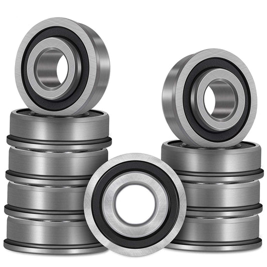 10 Pack Flanged Ball Bearings ID 3/4" x OD 1-3/8", for Lawn Mower, Wheelbarrows, Carts & Hand Trucks Wheel Hub, Replacement for, JD AM118315, AM127304, Toro 110513, 251-210, Replacement 532009040 etc