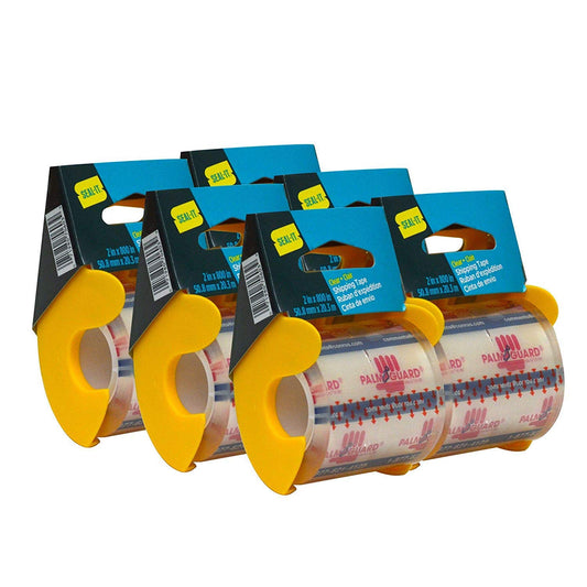 Seal-It Super Clear Shipping Tape on PalmGuard Dispenser 2 Inches x 800 Inches, Pack of 6, 4,800 Inches Total (70603-6)