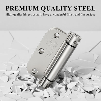 Sophia 2 Pack Self-Closing Door Hinge 3.5 Inch Rounded 5/8 Radius, Spring Hinges Adjustable Tension, Automatic Door Closer Hinge for Interior Exterior Residential Standard Indoor Doors, Satin Nickel