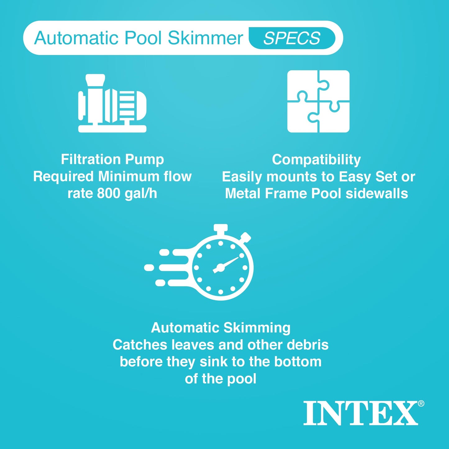 INTEX 28000E Deluxe Wall Mount Pool Cleaning Surface Skimmer for Above Ground Pools