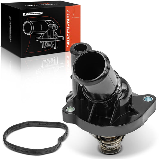 A-Premium Engine Coolant Thermostat and Housing Assembly Compatible with Ford, Mazda, Mercury, Lincoln Vehicles - 2003-2022 - Escape, Focus, Fusion, Ranger, 3, 5, 6, Tribute, Mariner, Milan & More