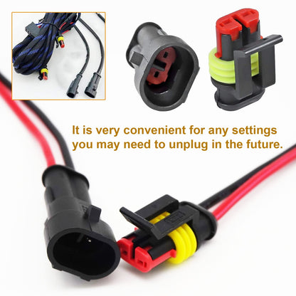 Twippo 20 Kits 2 Pin Connector Automotive Electrical Connectors 2 Wire Connectors Waterproof Connector Disconnect and Connect 22-16 AWG