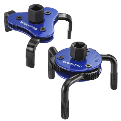 WORKPRO 2-Pack Universal Oil Filter Wrench Adjustable, 3 Jaw Oil Filter Removal Tool, Oil Filter Change Set, Ideal for Engine Filters, Conduit, & Fittings