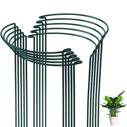 10 PCs of Garden Plant Support Stakes, SproutMaven 10" Wide x 16" High Half Round Metal Garden Border Support, Plant Support Ring Cage for Outdoor Indoor Plants