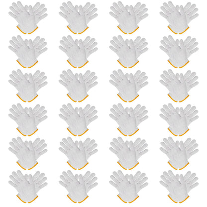 24 Pairs Work Gloves Garden Gloves Men Women White Cotton Safety Glove Liner for BBQ Cooking Industry Warehouse Construction
