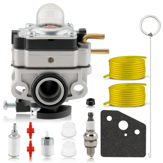 MOTOALL 753-06220 Carburetor for Troy Bilt TB146EC TB525EC TB575EC TB590EC String Trimmer MP429 BC509 Yard Machines Y4700EC Y4800EC 753-06220A with Air Filter Fuel Line