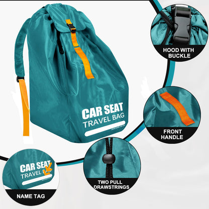Car Seat Travel Bag for Airplane, Large Car Seat Bags for Air Travel with Comfort Padded Straps, Gate Check Storage Bag/Backpack for Carseat Airport, Carseat Cover Travel - Baby Travel Essential