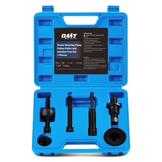 Orion Motor Tech Power Steering Pump Pulley Puller/Installer Tool Set, Pump Pulley Remover Installer Tools Compatible with Ford, GM, and Chrysler Vehicles
