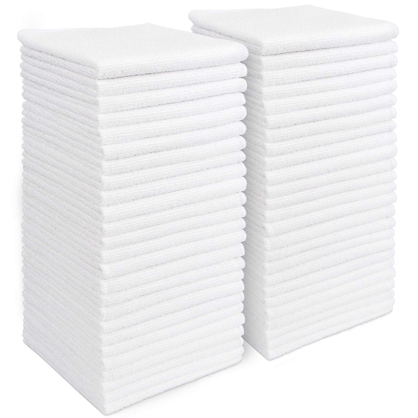 AIDEA Microfiber Cleaning Cloths White-50PK, Absorbent Cleaning Rags, Lint-Free Rags, Dust Cloth, Microfiber Towels Wash Cloth Dish Towels-11.5"x 11.5"