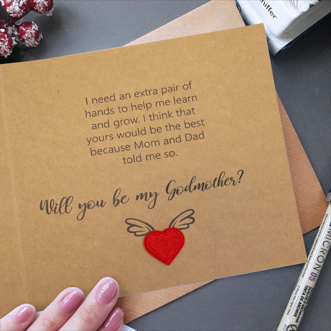 HAMUIERS Will You Be My Godparents Proposal Card, Godparents Proposal Gift, Godparents Gifts from Godchild, Godparents Request Asking Card for Baptism - Godmother and Godfather Set of 2