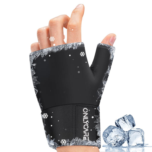 ONLYCARE Wrist Ice Pack Wrap for Carpal Tunnel Relief, Soft Gel Hot Cold Therapy Wrist Brace, Hand & Thumb Freeze Sleeve for Hand Injuries, Achilles Tendonitis, Tenosynovitis
