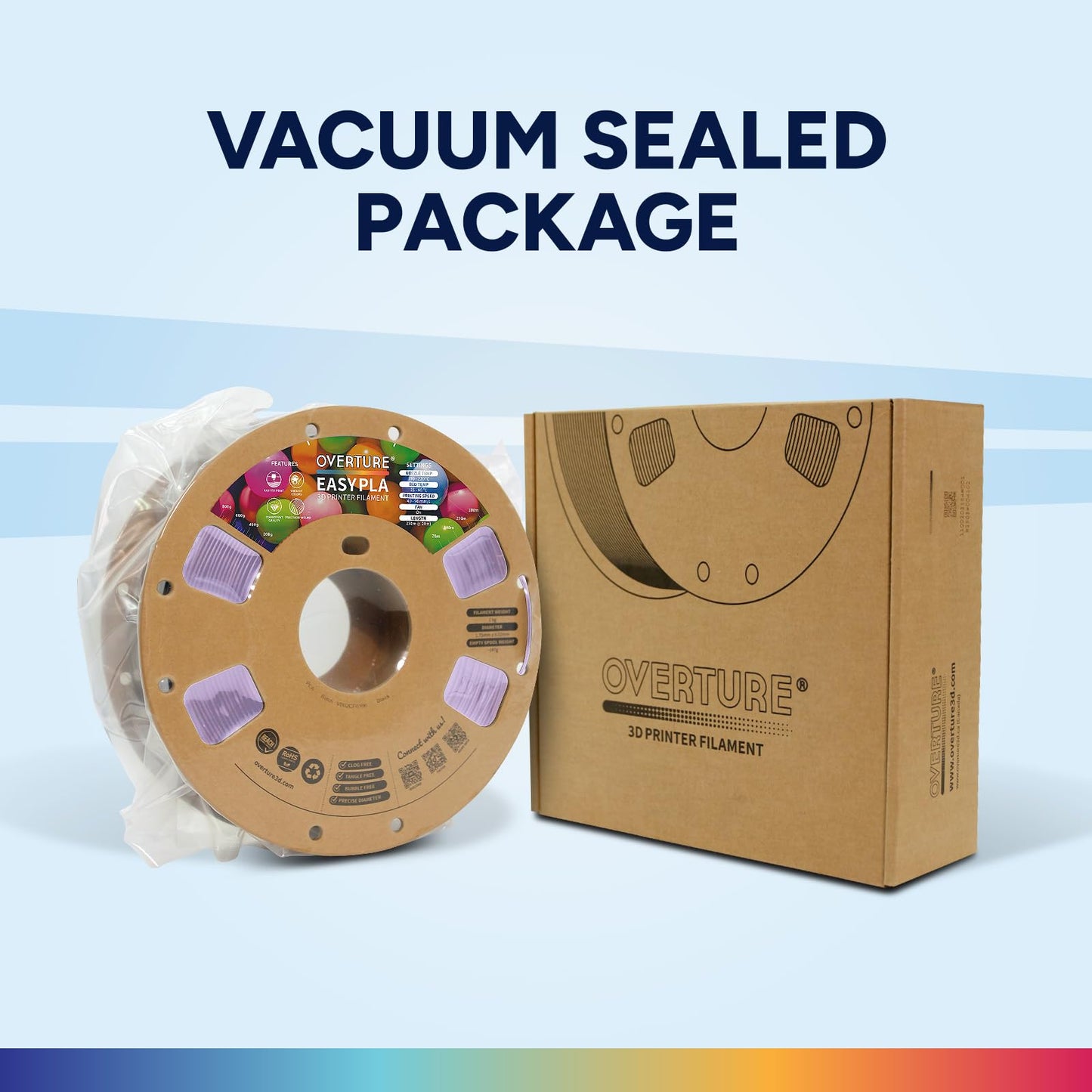 OVERTURE Color Changeable PLA 1.75mm 3D Printer Filament Purple Starlight PLA, 1kg Cardboard Spool (2.2lbs), Dimensional Accuracy +/- 0.02mm, Fit Most FDM Printer (Shimmer Purple)