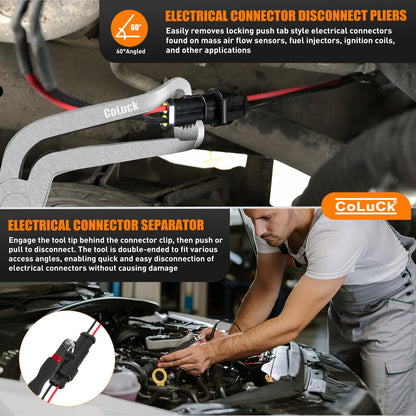 3Pcs Electrical Disconnect Pliers 37960 37980, 60 Degree Connector Separator 13120, Automotive Terminal & Plug Removal Tool Kit - Electrical Pliers Connector Pliers Set Terminal Removal Tool
