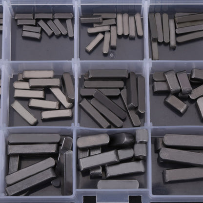 Key Stock, Keyway Kit, Belt Shaft Key Flywheel Key with Box, Keyway Assortment Set, Keyway Assortment with Stainless Steel 140pcs 8mm 10mm 12mm 16mm 20mm 25mm 30mm