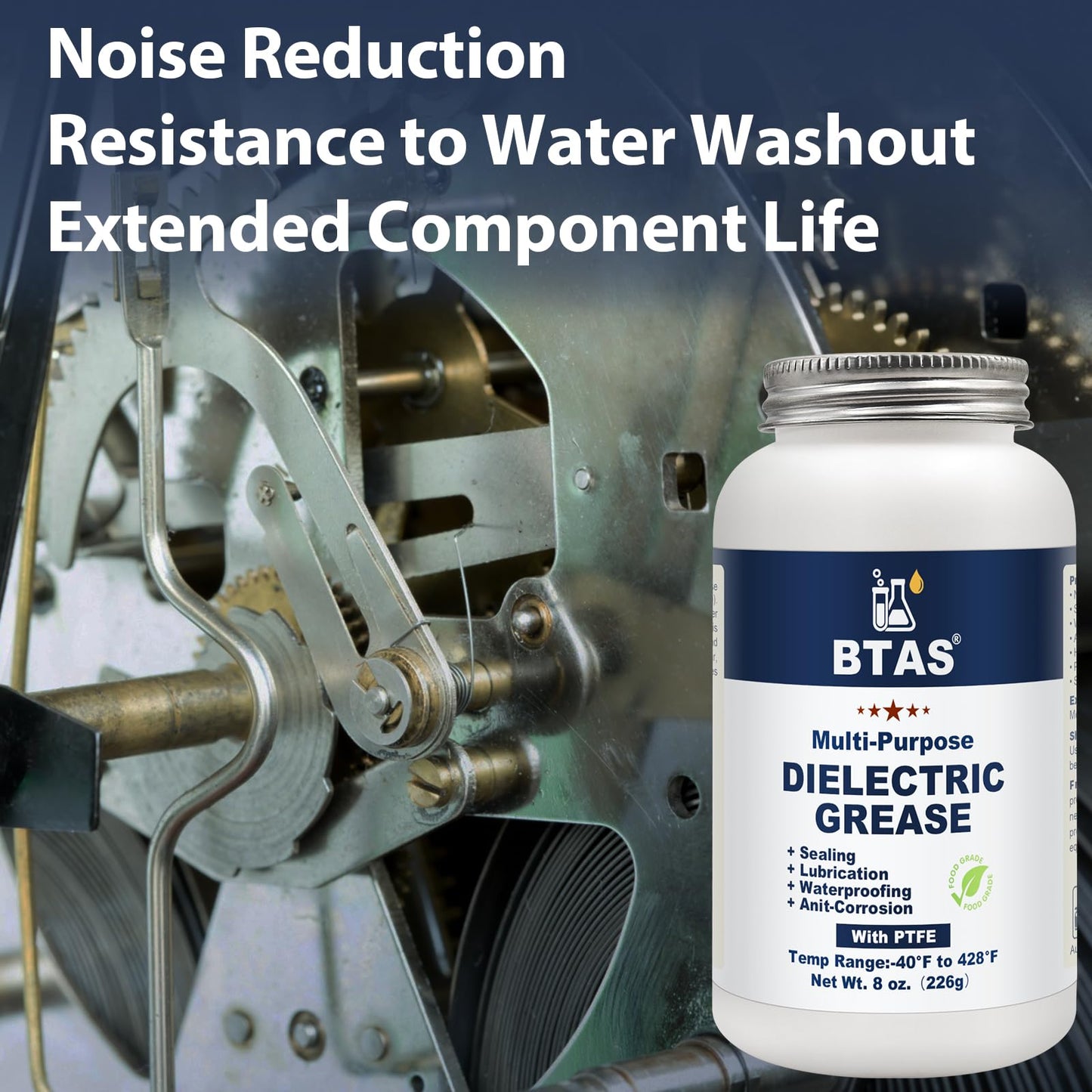 BTAS Dielectric Grease for Automotive Electrical Connectors,Car Battery Terminal Spark Plug Boot Corrosion Preventer Electric Silicone Paste,Dialectical Grease of Marine Electronics with PTFE 8 oz