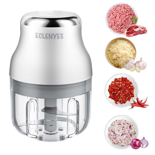 Electric Garlic Chopper, Mini Portable Veggie Chopper, Garlic Grinder Masher Onion Chopper, Blender to Vegetable, Wireless Food Processor for Ginger, Chili, Fruit, Meat, etc