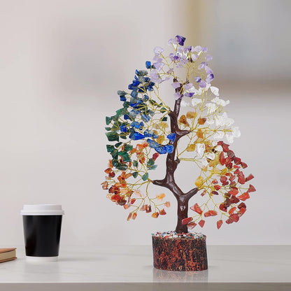 Yatskia 7 Chakra Tree - Crystal Tree of Life - Crystals and Healing Stones - Gifts for Women - Home Decor - Healing Crystals Room Decor - Housewarming Gifts - Spiritual Gift