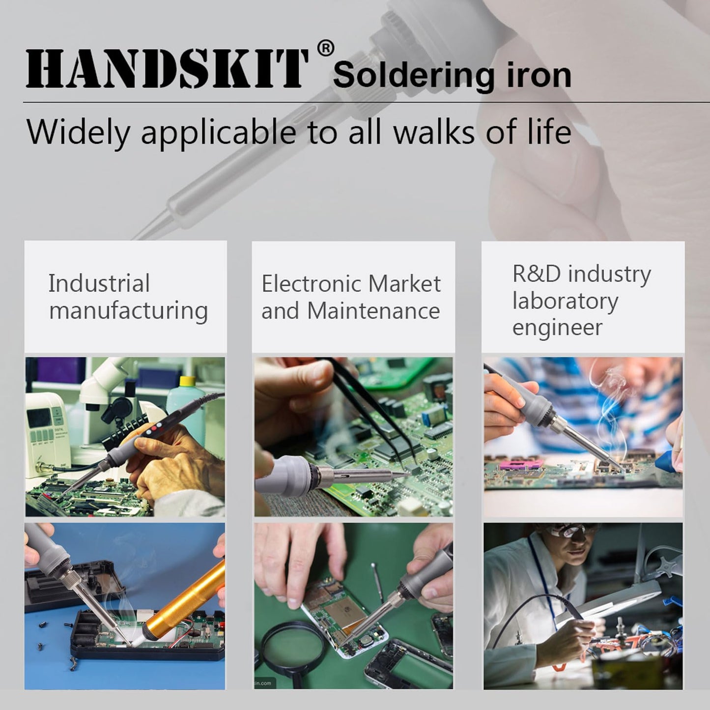 90W Soldering Iron with LCD Adjustable Temp 180-480°C, Soldering Kit with 5 Tips, Desoldering Pump, Solder Wire, Tweezers, Iron Stand, Sponge, Power Cords - Ideal for Solder Iron Electronics Repairs
