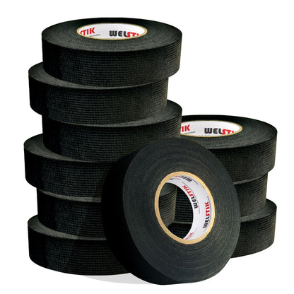 WELSTIK Wiring Harness Tape 19mm*15m 10 Pack, Total 150m- Premium Fabric Electrica Tape for Car Automotive Heat Resistant, Excellent Noise Suppression and Cable