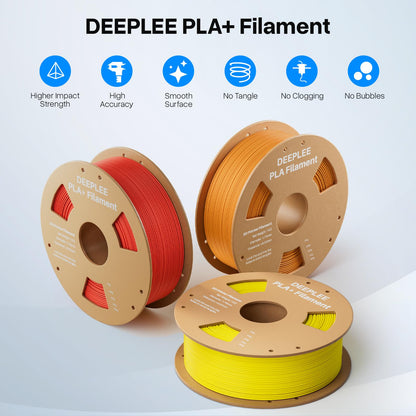 DEEPLEE PLA+ 1.75mm 3D Printer Filament, PLA Plus with Dimensional Accuracy +/- 0.02mm, Higher Strength and Toughness, Neatly Wound, No Clogging, Fits for Most FDM 3D Printers, 1KG Brown