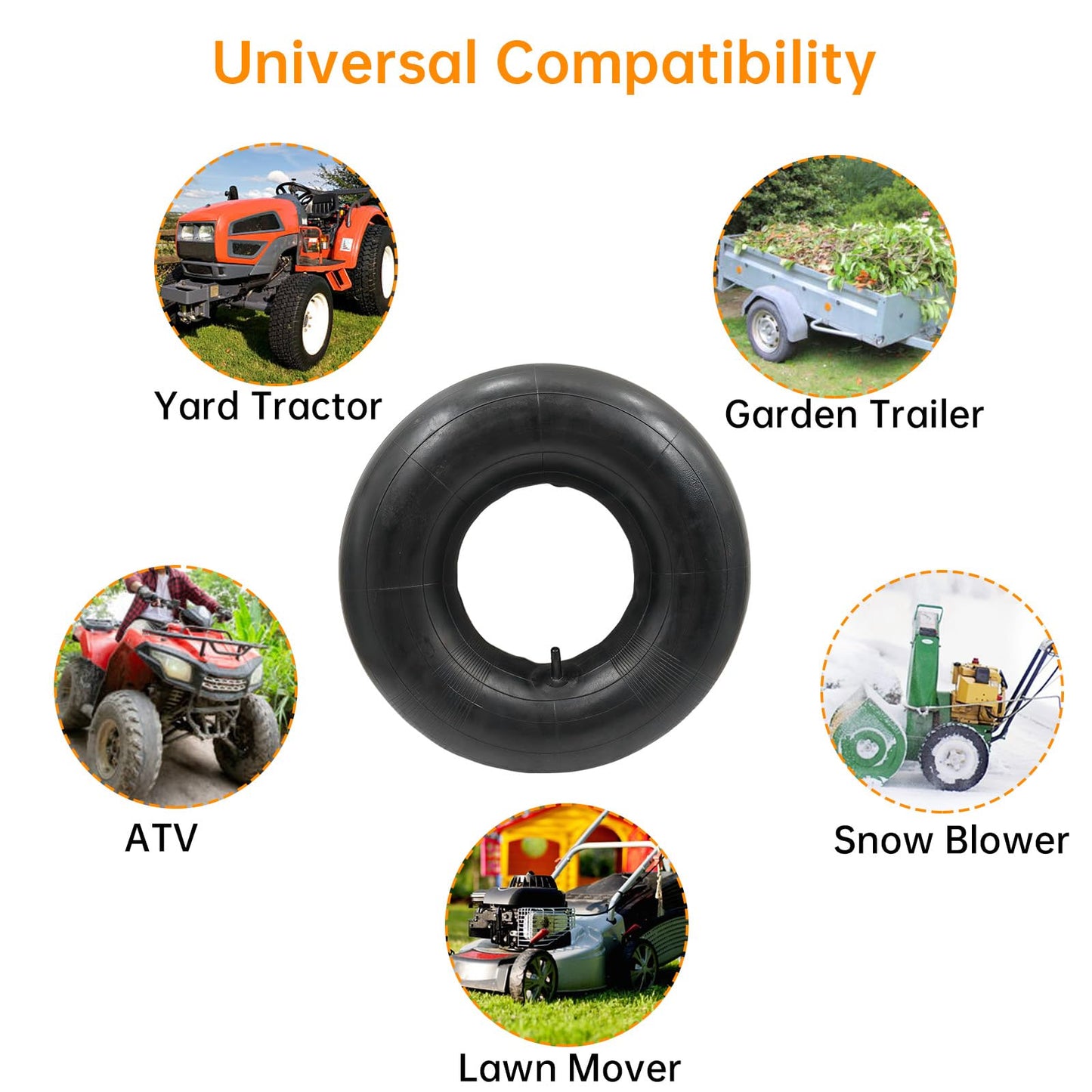 2 Packs 20x8.00-8 Inner Tube with Straight Valve Stem 20x10.00-8, 20x8.00-8 Replacement Tire Tube for Mower, Tractor, Golf Cart, ATVs (2)