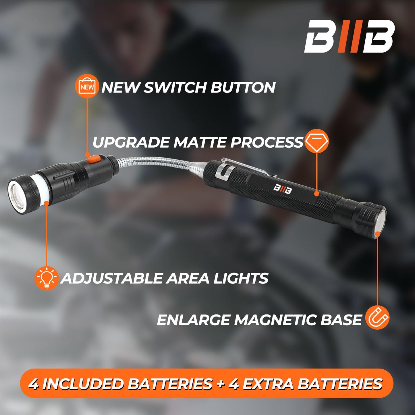 BIIB Gifts for Men, LED Magnetic Pickup Tools Birthday Gifts for Men, Mens Gifts for Him Dad Husband Grandpa, Fathers Day Dad Gift from Daughter, Wife, Cool Gadgets Tools, Fathers Day Gift Ideas