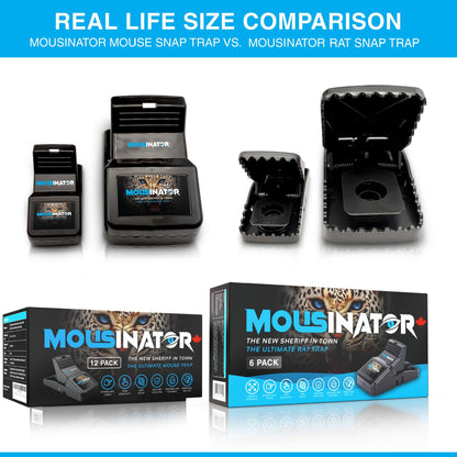MOUSINATOR Mouse Trap, 12-Pack, Professional Mouse Snap Traps for Indoor and Outdoor Use, Easy to Set, Safe and Reusable Design, Easy to Clean, Best Effective Small Mice Catcher that Works