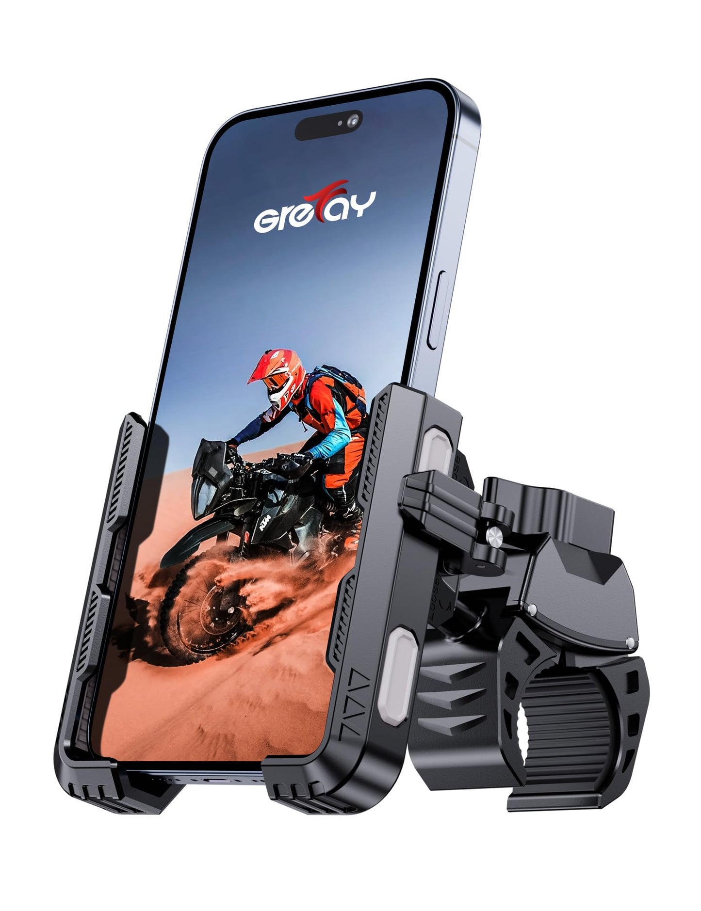 Grefay Bicycle Phone Holder Motorcycle Phone Holder 【1S Quick Release Robust Connections】 Anti Shake Universal 360° Bicycle Handlebar Holder for iPhone 15/14/13 S23/S22 4.5-7" Smartphone