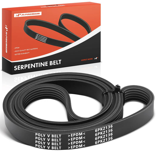 A-Premium Engine Serpentine Drive Belt Compatible with Honda, Acure & Mercedes-Benz - Ridgeline, Odyssey, Pilot, Accord Crosstour, Accord, RL, MDX, TL, ZDX, E350, GLK350, ML350, 84.06 Inches