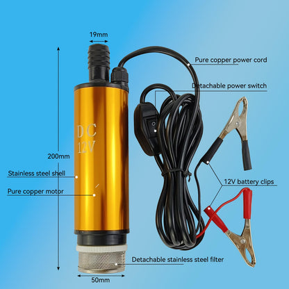 AeKeatDa DC 12V 80W Water Pump Submersible Electric Diesel Pump,8A Water Oil Diesel Fuel Transfer Fluid Pump