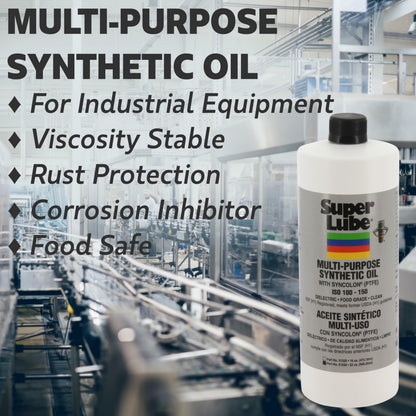 Super Lube 51004, Synthetic Oil, High Viscosity, 4 oz Bottle, Translucent White (Packaging May Vary)
