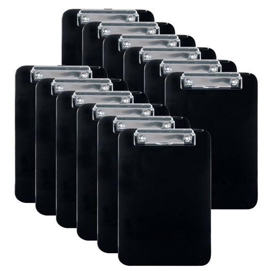 Officemate Memo Size Clipboard, Black, Pack of 12 (83012)
