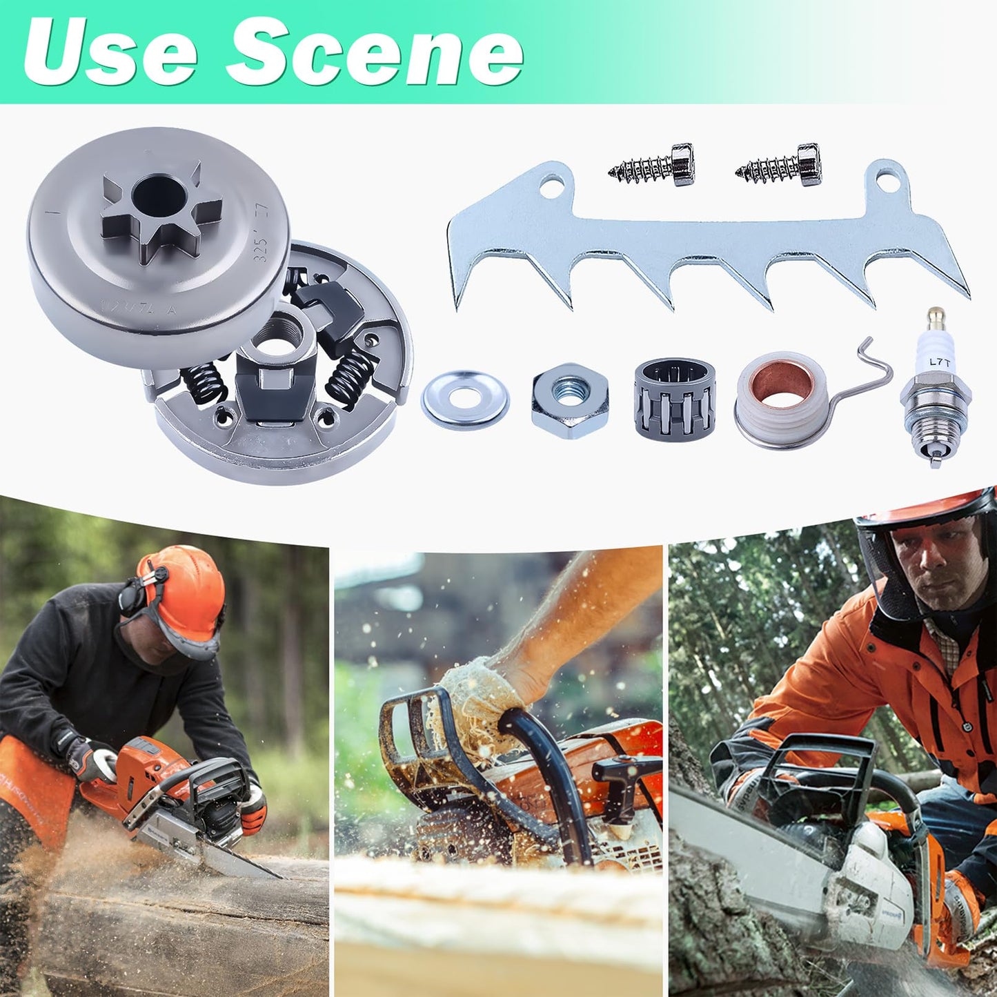 Adefol .325"-7T Clutch Drum Worm Gear Felling Dog Screw for Stihl 021 023 025 MS230 MS250 MS 230 250 Chainsaw Replacement Parts 1123 640 2074