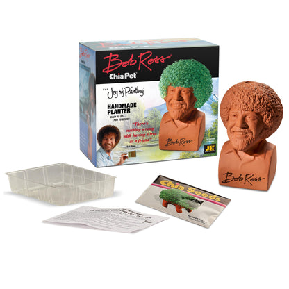 Chia Pet Bob Ross, The Joy of Painting, Decorative Pottery Planter, Easy to Do and Fun to Grow, Novelty Gift, Perfect for Any Occasion