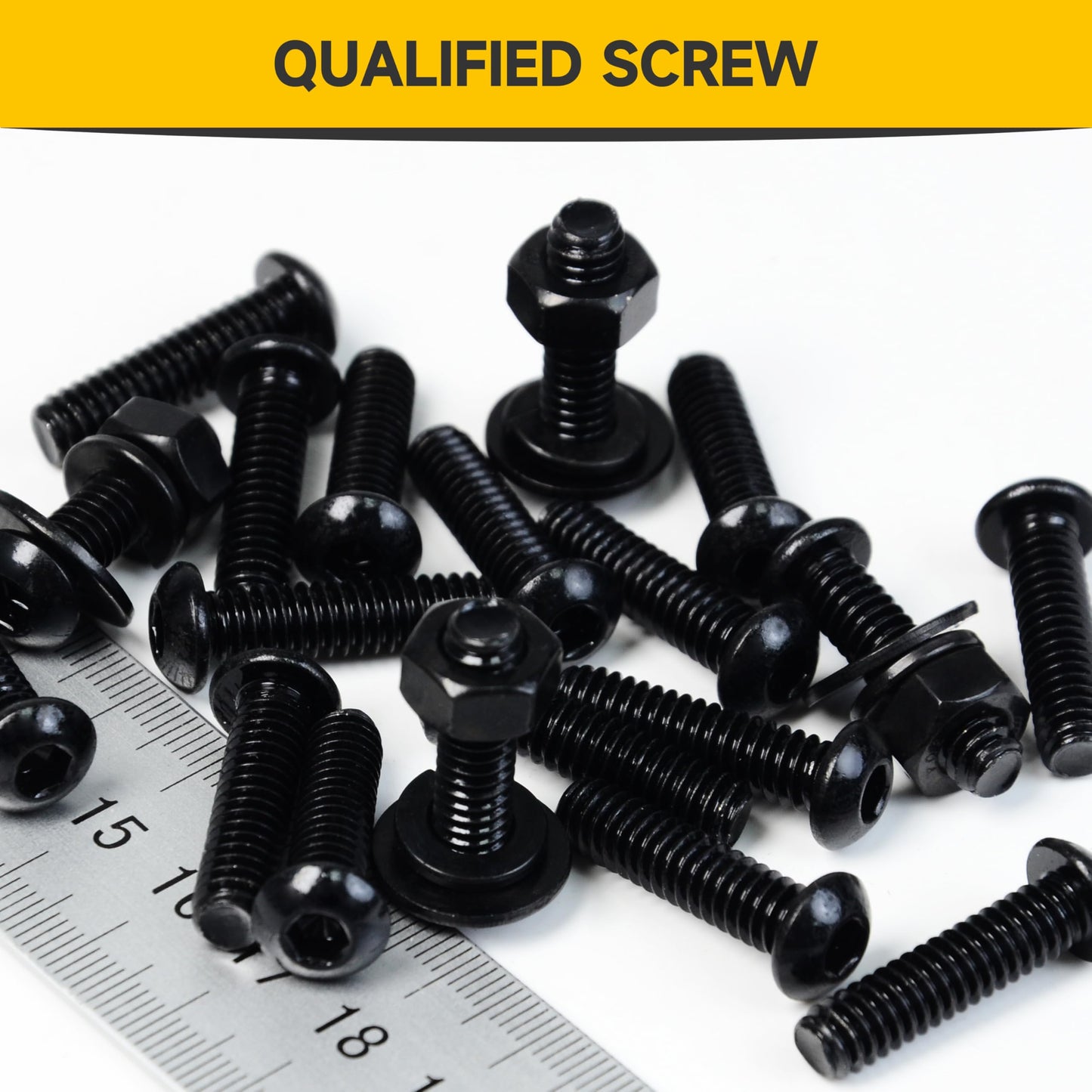 Mywish 3/8-16 x 2 20Pcs Button Head Socket Cap Bolts Screws, 304 Stainless Steel 3/8 Bolts, Allen Drive Furniture Screws, Black Oxide & Hex Spanner