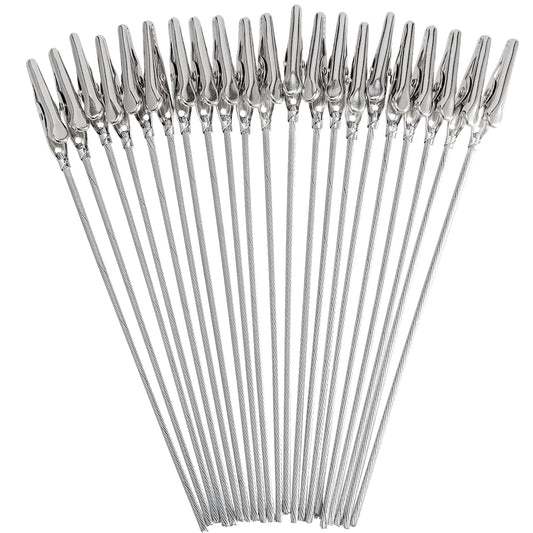 MUKCHAP 150 Pcs Craft Wire Alligator Clamp, 6 Inch(150mm) Long Alligator Clips Bulk, Metal Wire Clamps Roach Clip for Hobby Modeling DIY Card Photo Memo, Silver