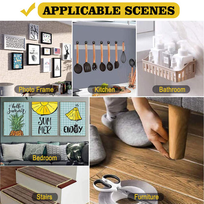Double Sided Mounting Tape,1.2" x 200",Heavy Duty Removable Nano Adhesive Tape for Walls,Adhesive Strips Strong Sticky Gel Grip Tape,Transparent Poster Tape Wall Tape for Picture Carpet Decoration