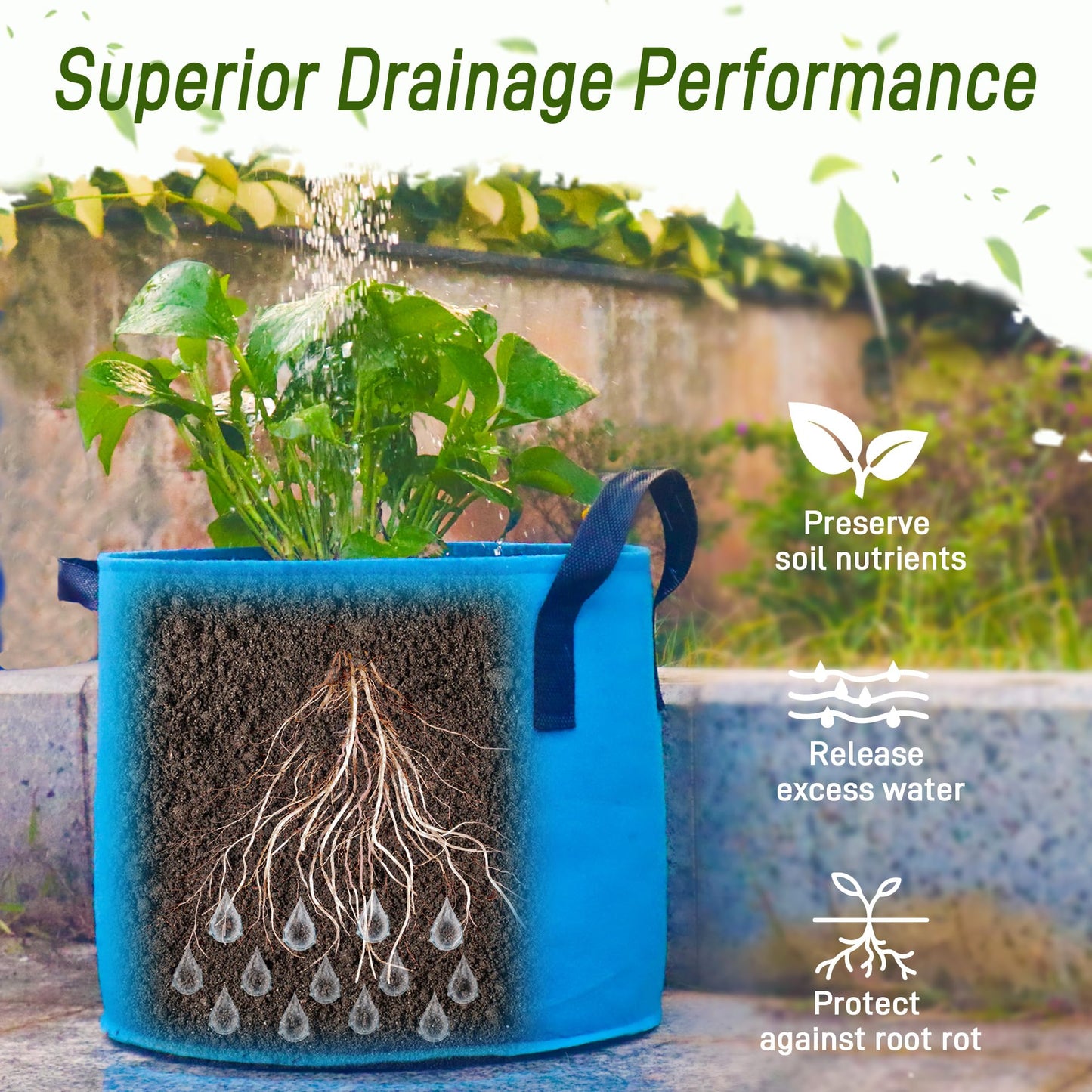 5 Gallon Plant Grow Bags, 7Pack Colourful Fabric Planters with Reinforced Handles, Plant Pots Garden Bags to Grow Vegetables, Aeration Growing Bags for Flower Fruit