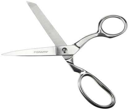 Fiskars 8-Inch Quality Forged Razor-Edged Bent Scissors, Gray