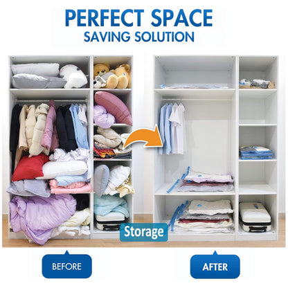 Simple Deluxe 20 Pack Vacuum Storage Bags (4 Jumbo/4 Large/4 Medium/4 Small/4 Roll M) Space Saver Bags, Vacuum Seal Bags with Hand Pump for Comforters, Blankets, Bedding, Pillows and Clothes