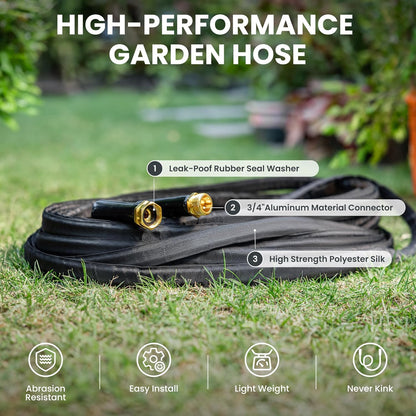 Garden Hose 25ft, Ultra-Light Hose Pipe Flexible Water Hoses Burst-Resistant, Kink-Free, High-Pressure, All-Weather Use for Lawns, Gardens, and Outdoor Cleaning (25ft)