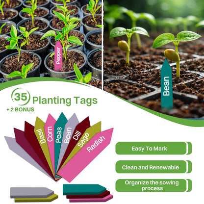 PZ 35+2 Packs Vegetable & Herb Seeds, Heirloom Seeds Packets + 37 Tags Over 6000 +Seeds 100% Non-GMO. Sachets de graines potagères (35+2)