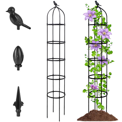 1Pack 6.7FT Garden Trellis for Climbing Plants Outdoor&Indoor, Rustproof Metal Plant Trellis, Obelisk Trellis for Vegetable, Flower, Tomato, Cucumber, Clematis, Rose, Raspberry