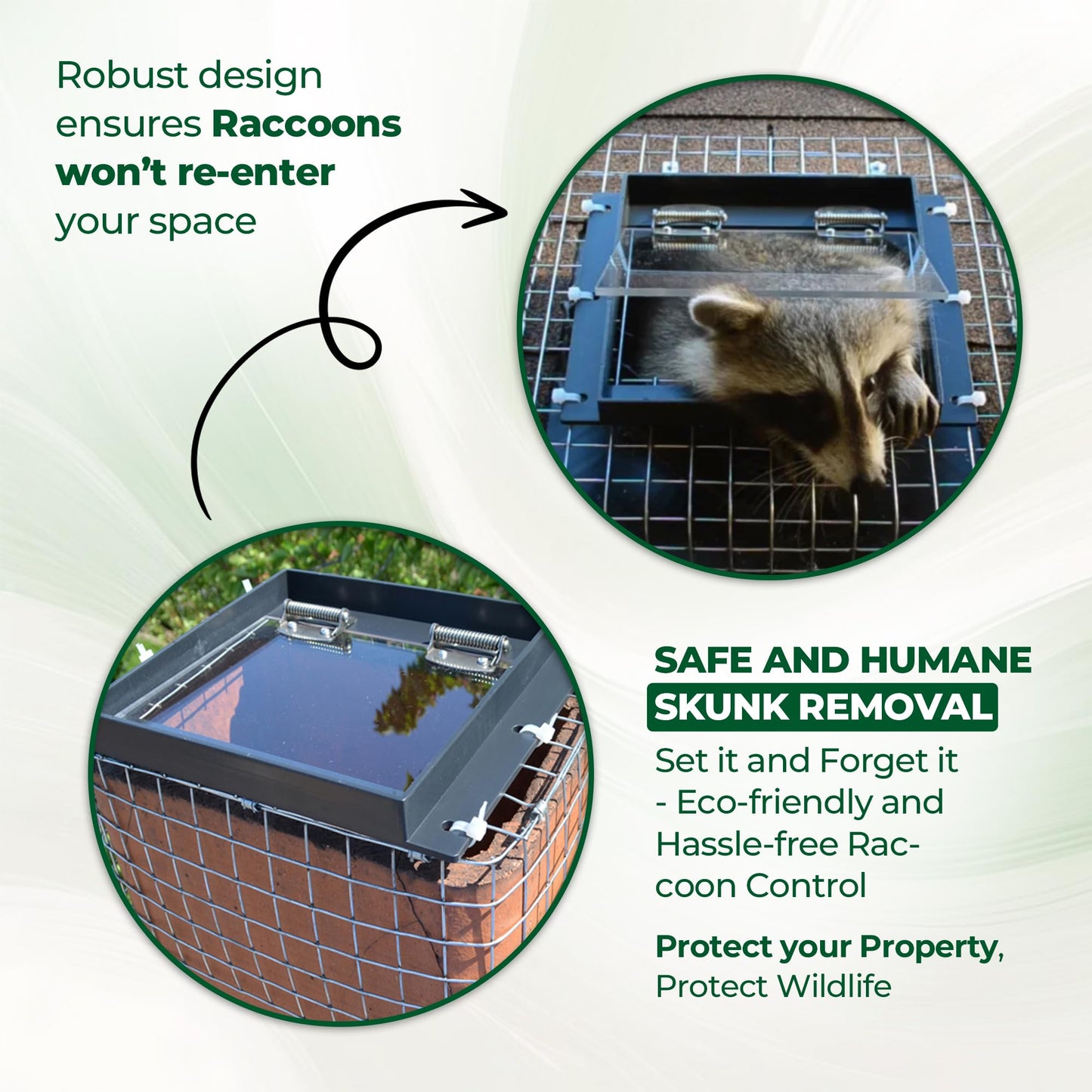 [Original] Rhino Excluders® R108 Raccoon One Way Excluder Door - Live Trap Alternative - Raccoon Eviction - Perfect for Outdoor Spaces - Easy DIY Installation