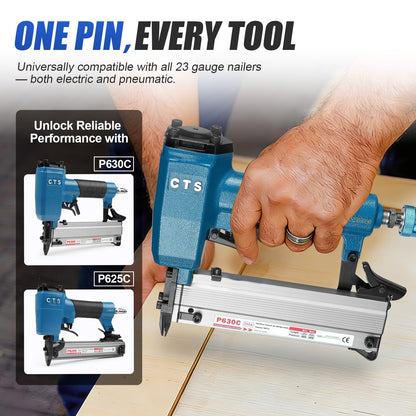 KIMSING P625SS(25mm) 23 Gauge Stainless Steel Micro Pin Nails 9,000 Pcs/Box, Headless Pinner Nails for Pneumatic Pin Nailer